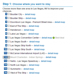 Step 1 - Screenshot von www.priceline.com