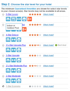 Step 2 - Screenshot von www.priceline.com