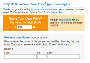 Step 3 - Screenshot von www.priceline.com